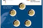 Germany 2 Euro Commemorative Coin 2023 - Charles the Great. All Mints. 5 coins. BU.