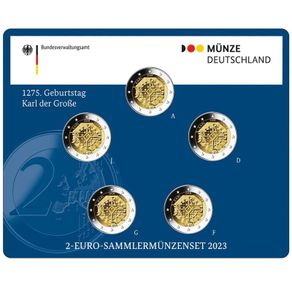 Germany 2 Euro Commemorative Coin 2023 - Charles the Great. All Mints. 5 coins. BU.