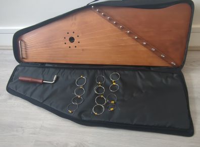 Handcrafted 12-string Gusli Zither Psaltery Folk Instrument
