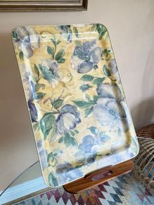 Retro Arnold Designs Floral Fiberglass Large Tray