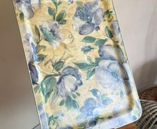Retro Arnold Designs Floral Fiberglass Large Tray
