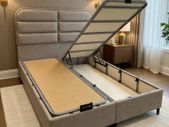 Ottoman double beds on sale beige and grey color