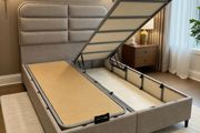 Ottoman double beds on sale beige and grey color