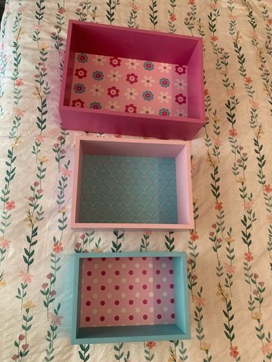 Wooden box shelves