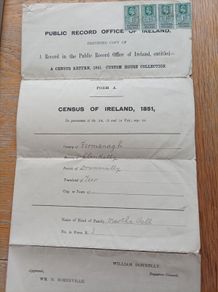 Fermanagh 1851 Census Form for Bell family, Teer