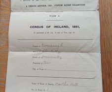 Fermanagh 1851 Census Form for Bell family, Teer