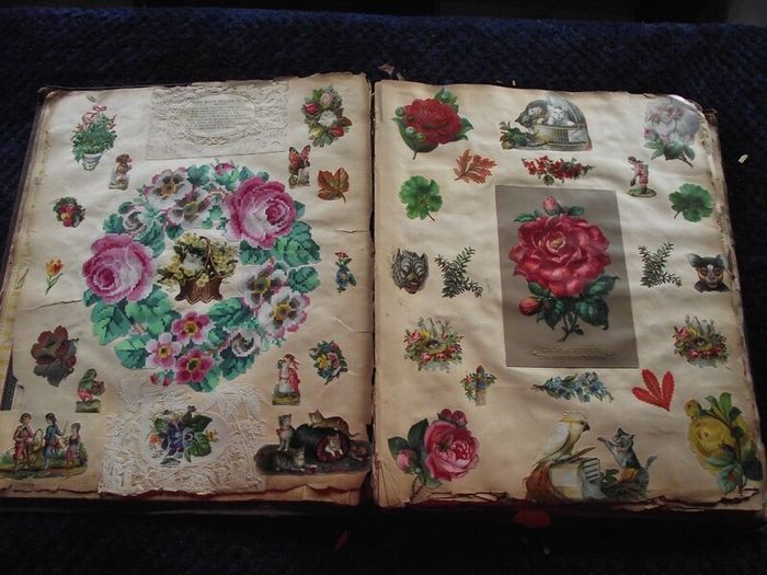 Victorian/Edwardian Album of colourful scraps - Circa 1890's/1900's