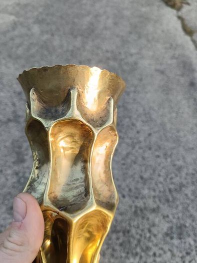 Matching Pair of German WW1 7.7 cms Trench Art Vases