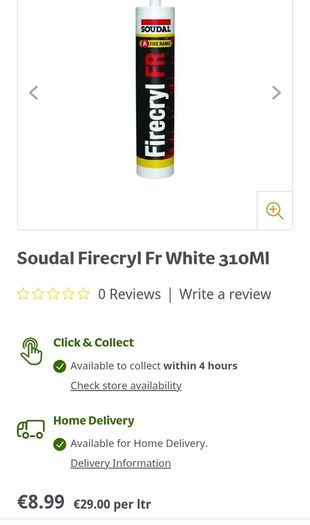 Brand New SOULDAL FIRECRYL FR fire-resistant Acrylic Sealant 28pcs