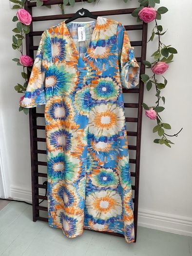 dress 100% cotton dress one-size multi colour summer