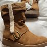 New Tan  Fur Lined Ankle Boots Image 2