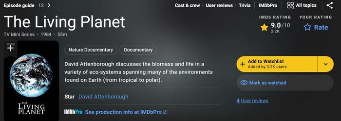 David Attenborough: The Living Planet - The Complete Series DVD (2003)