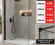 Aqualla matt black wetroom panel see below for prices all sizes