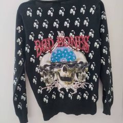 Vintage Y2K Siren Mall Goth Cherry Skull Sequin Cardigan