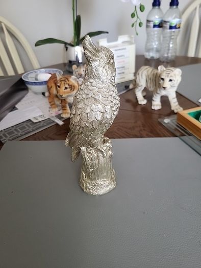 Parrot ornament silver