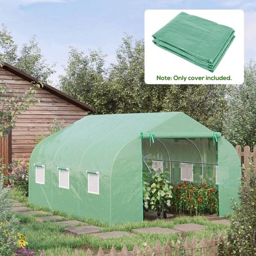 Walk In Greenhouse Cover Replacement Plant Growhouse PE Cover 3.5x3x2m Green