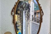 Mirror Vintage Dark Gold painted  metal Mirror