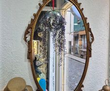 Mirror Vintage Gold painted  metal Mirror