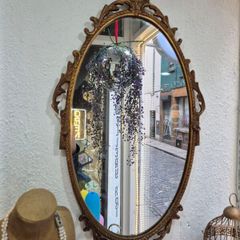 Mirror Vintage Gold painted  metal Mirror