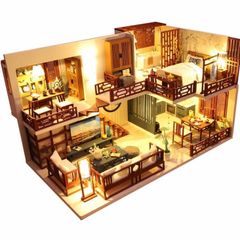 Dollhouse Miniature with Furniture, DIY DollHouse Kit Plus Dust Proof and Music Movement, 1:24 Scale Creative Room (MULTIPLE STYLES