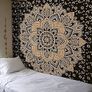 Gold Mandala Tapestry Bedroom Aesthetic Indie Wall Tapestry Hippie Room Decor Boho Tapestrys Trippy Small Tapestry Wall Hanging  Black Gold Wall Art 30x40 Inches Image 2