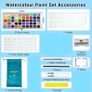 Watercolour Paint Set 50 Colors in Portable Box Including 4 Fluorescent Colors, Travel Watercolour Set with brushes and other Tools, Idea for Artists and Hobbyists Image 2