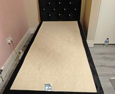 Single velvet bed frame