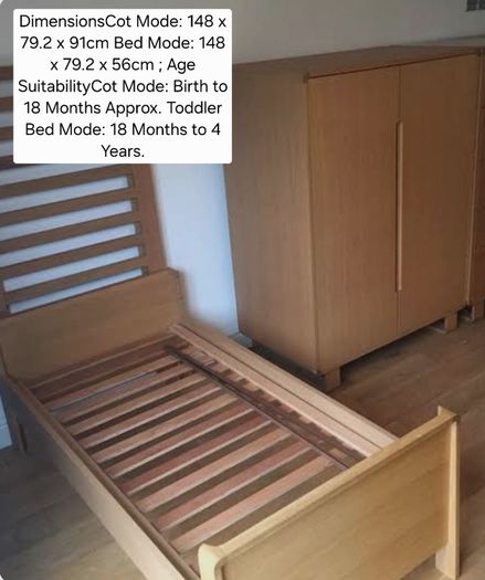 Mamas and Papas Mikado Cot/ bed & wardrobe. .