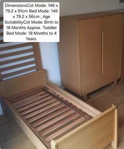 Mamas and Papas Mikado Cot/ bed & wardrobe. .