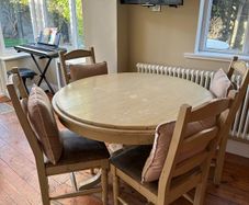 Wood Round Dining Table & 4 Chairs