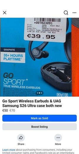 Gosport Trun Wireless Earbuds and Samsung S26 Ultra case