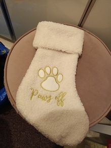Luxury fur christmas dog stocking