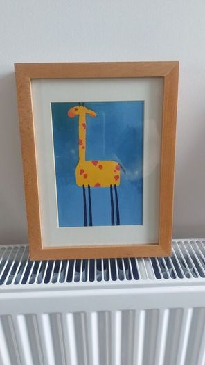 Lovely Set of Three Framed Prints of Brightly Coloured Artworks of Animals in a Naive And Fun Style Perfect for a Baby Nursery or Kids Bedroom