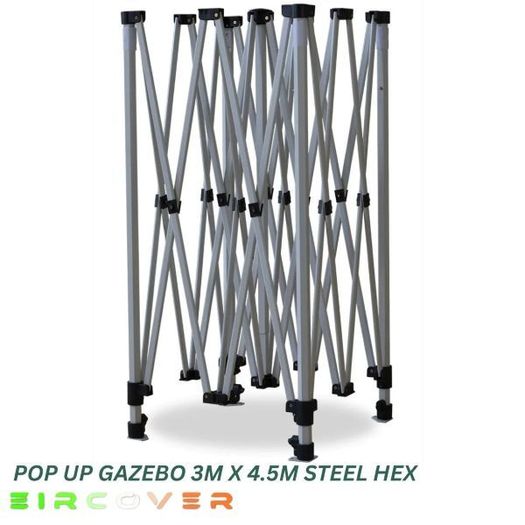 Heavy Duty Pop Up Gazebo Steel 40mm Hex 3m x 4.5m