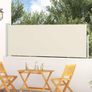 Patio Retractable Side Awning 100x300 cm Cream Image 2