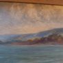 Coastal scene, original on board, Paris stamp. Image 3