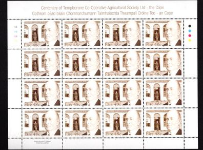 2006 Ireland Centenary of the Templecrone Agricultural Society (The Cope) Commemorative Stamp Sheetlet Plate 1B1B1B1B Mint Never Hinged (MNH)