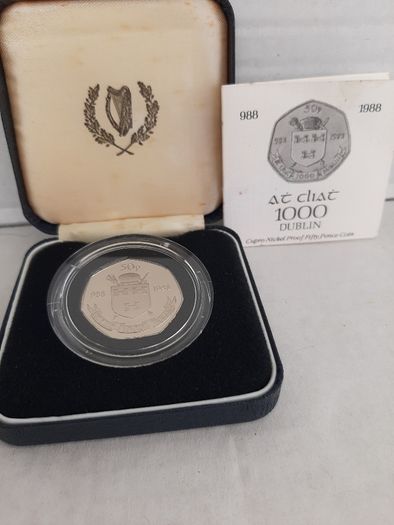 New 50p Millennium coin in original packaging