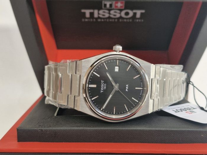Tissot PRX 40mm Black Dial Steel Case Bracelet Watch T1374101105100