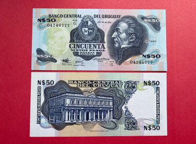 Uruguay. 50 Pesos  1989. Pick 61ab.  ( Uncirculated. )