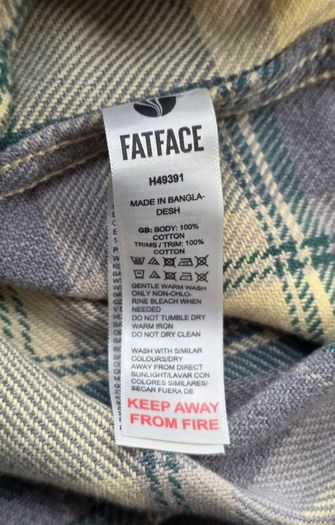 Fat Face Plaid Overshirt Mens Small