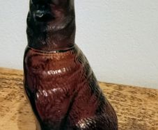 Vintage Shepherd Dog Glass Decanter.