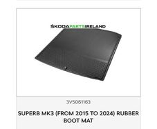 Skoda Superb boot mat/liner