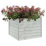 Garden Raised Bed 100x100x77 cm Galvanized Steel Silver Image 2