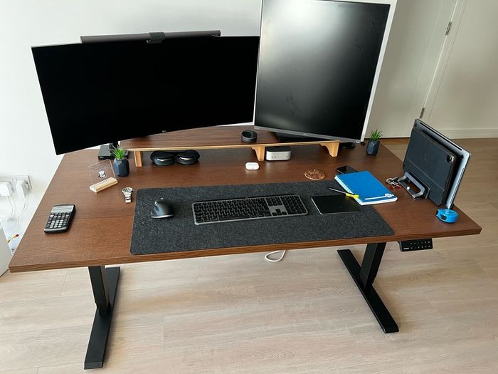 Madesite Standing Desk Frame with IKEA Idasen Desk Top - 160cm by 80cm