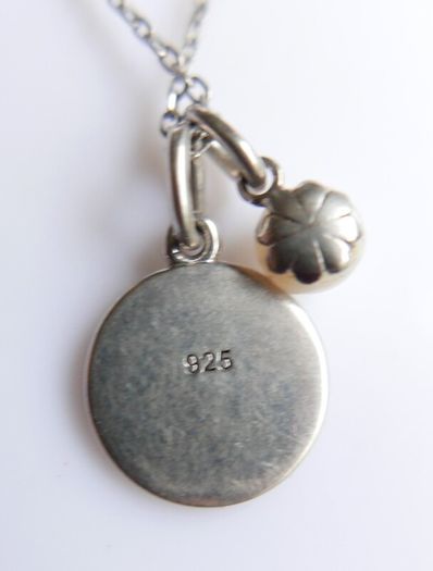 Vintage 925 Sterling Silver Pendant Pearl Necklaces length 18" - 3g