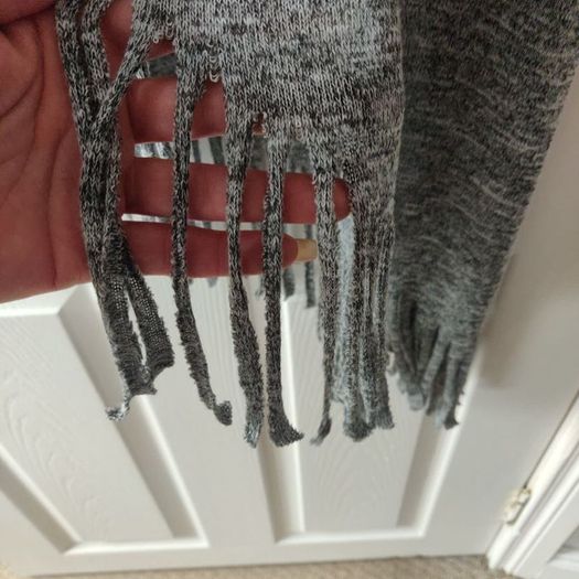 Long Knitted Grey Top with side slits, size 10
