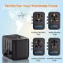 Universal Travel Adapter, Travel Plug Adapter Worldwide Travel Charger with 2 USB-C & 2 USB-A Ports, Dual 10A Fuses, All-in-One International Travel Adapter - EU UK US AU Plugs Image 2