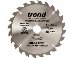 Trend CSB/23024 CraftPro Saw Blade for Wood 230 x 30mm x 24T