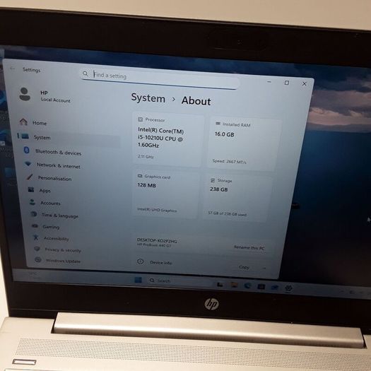 Hp Probook 440 G7 | Intel Core I5-10510u | 16gb Ram | 256gb M.2 Ssd | 14" Full Hd Laptop